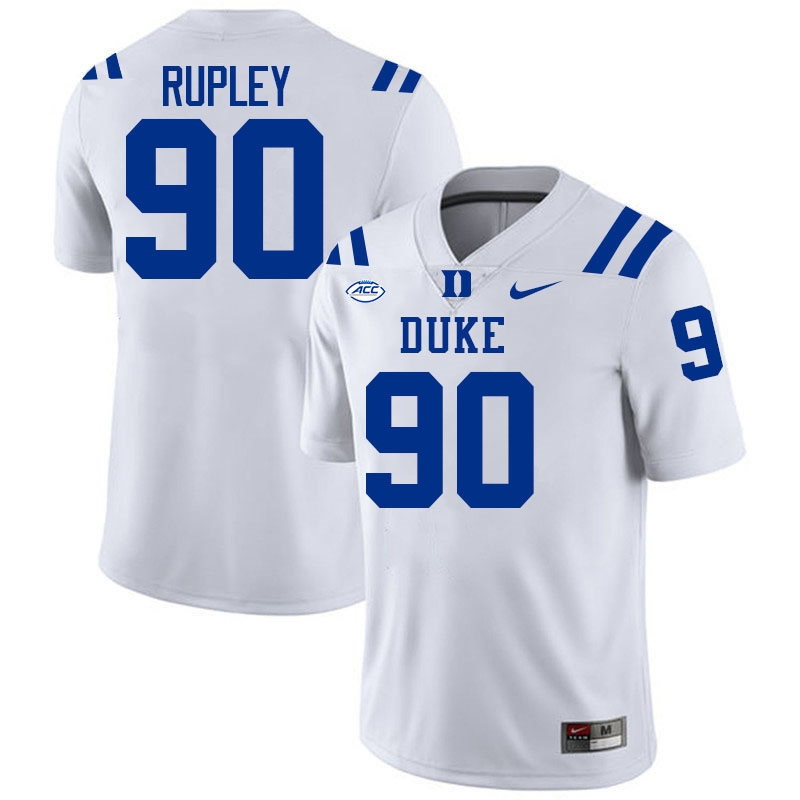 Duke Blue Devils #90 Tommy Rupley College Football Jersey Stitched-White